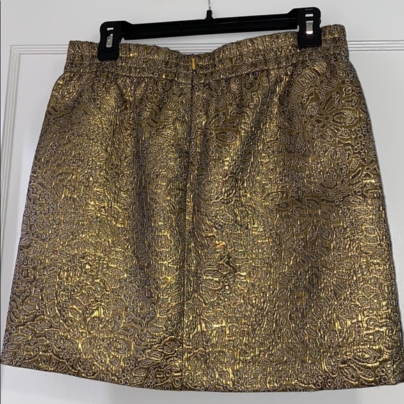 LOFT GOLD PATTERN SKIRT w/ POCKETS (sz M) - Picture 3 of 4